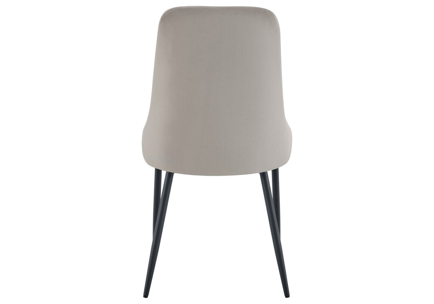 Chaise de table velours taupe pieds noirs - Sena x4