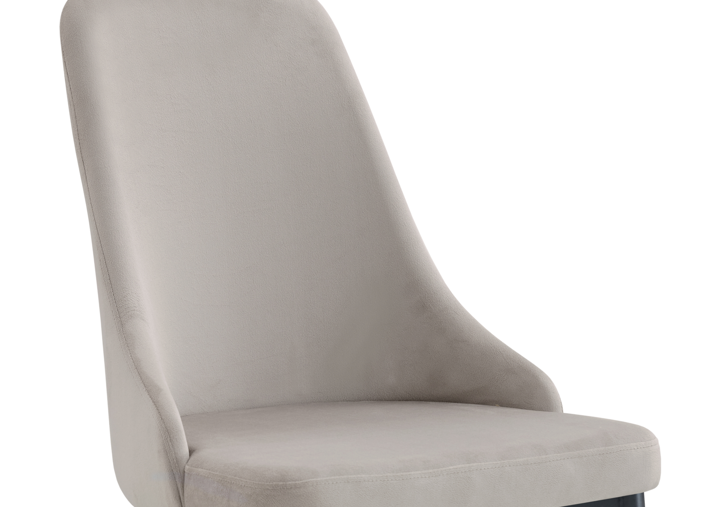 Chaise de table velours taupe pieds noirs - Sena x4