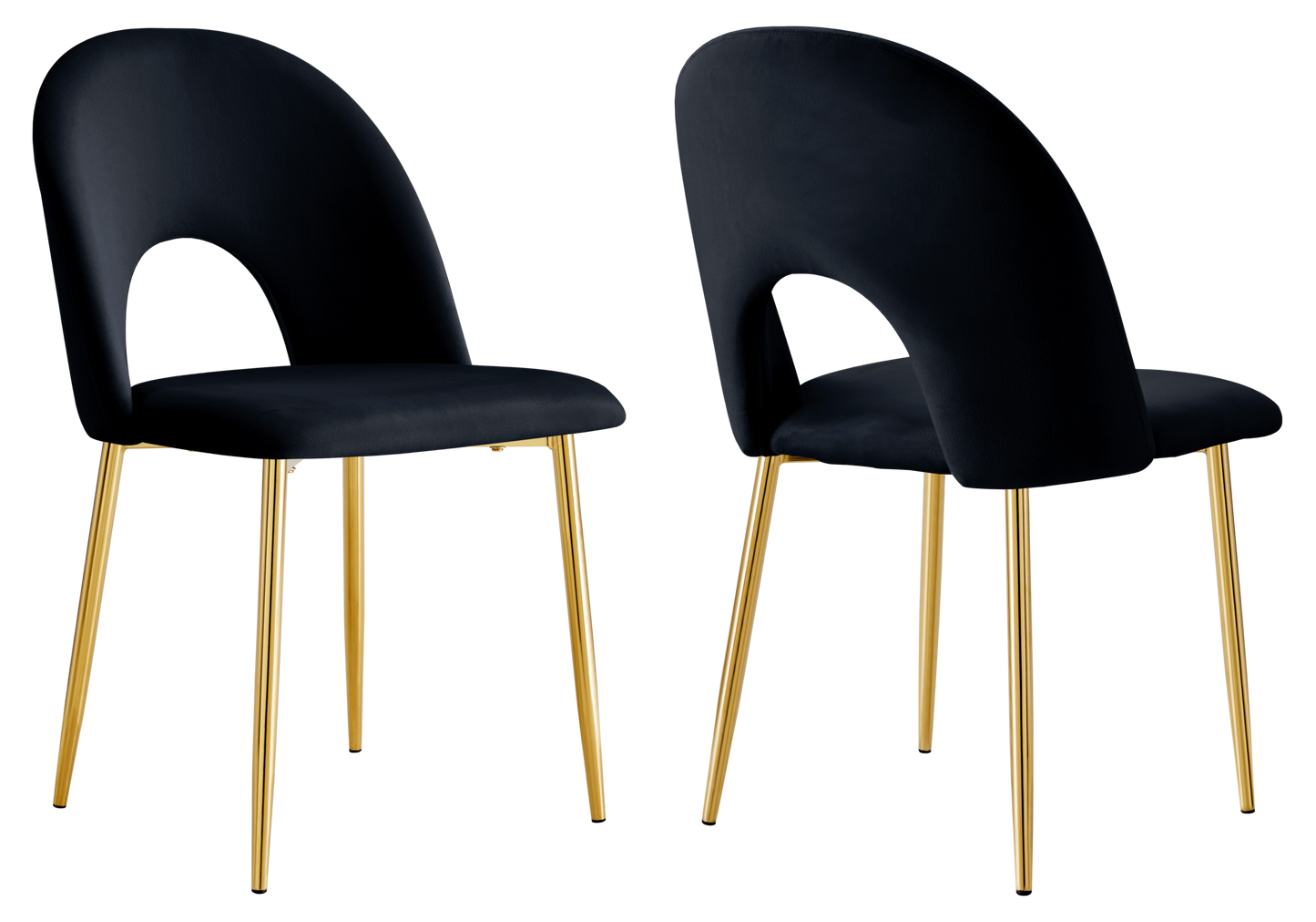 Chaise dossier ouvert en velours noir - Talia x4