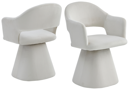Chaise fauteuil de table pivotant velours beige – Arca