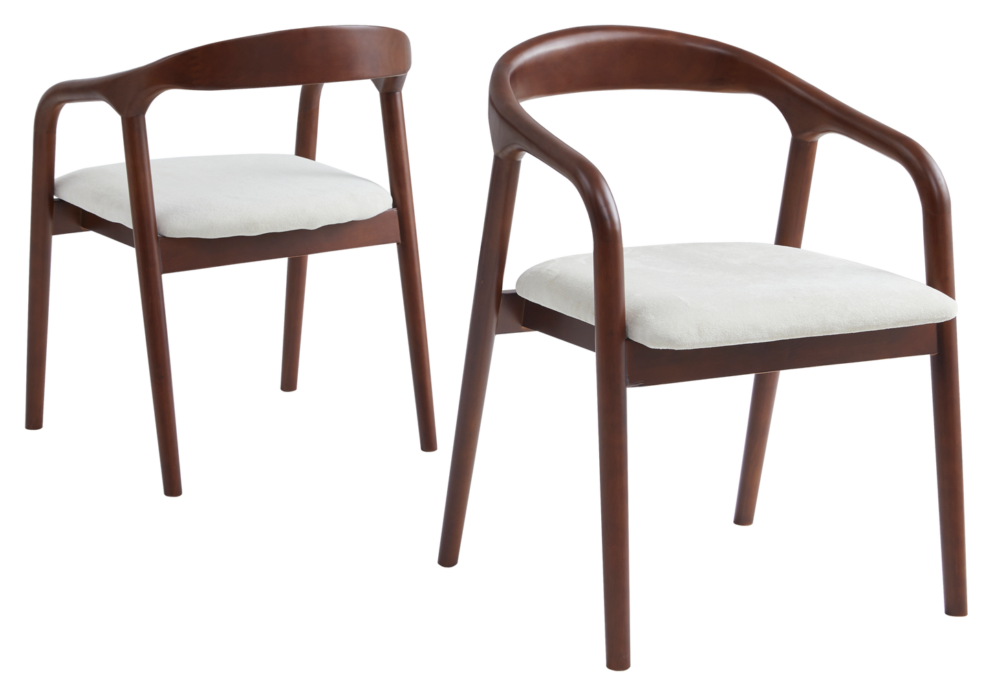 Chaise fauteuil scandinave bois foncé – Sven x2