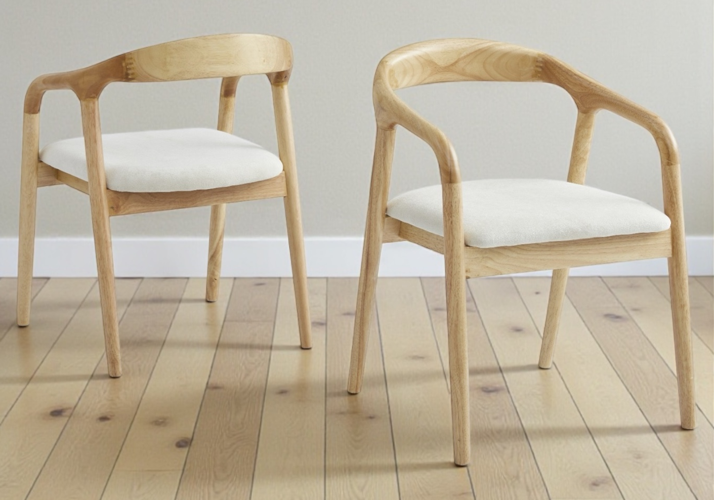 Chaise fauteuil scandinave bois naturel – Sven x2