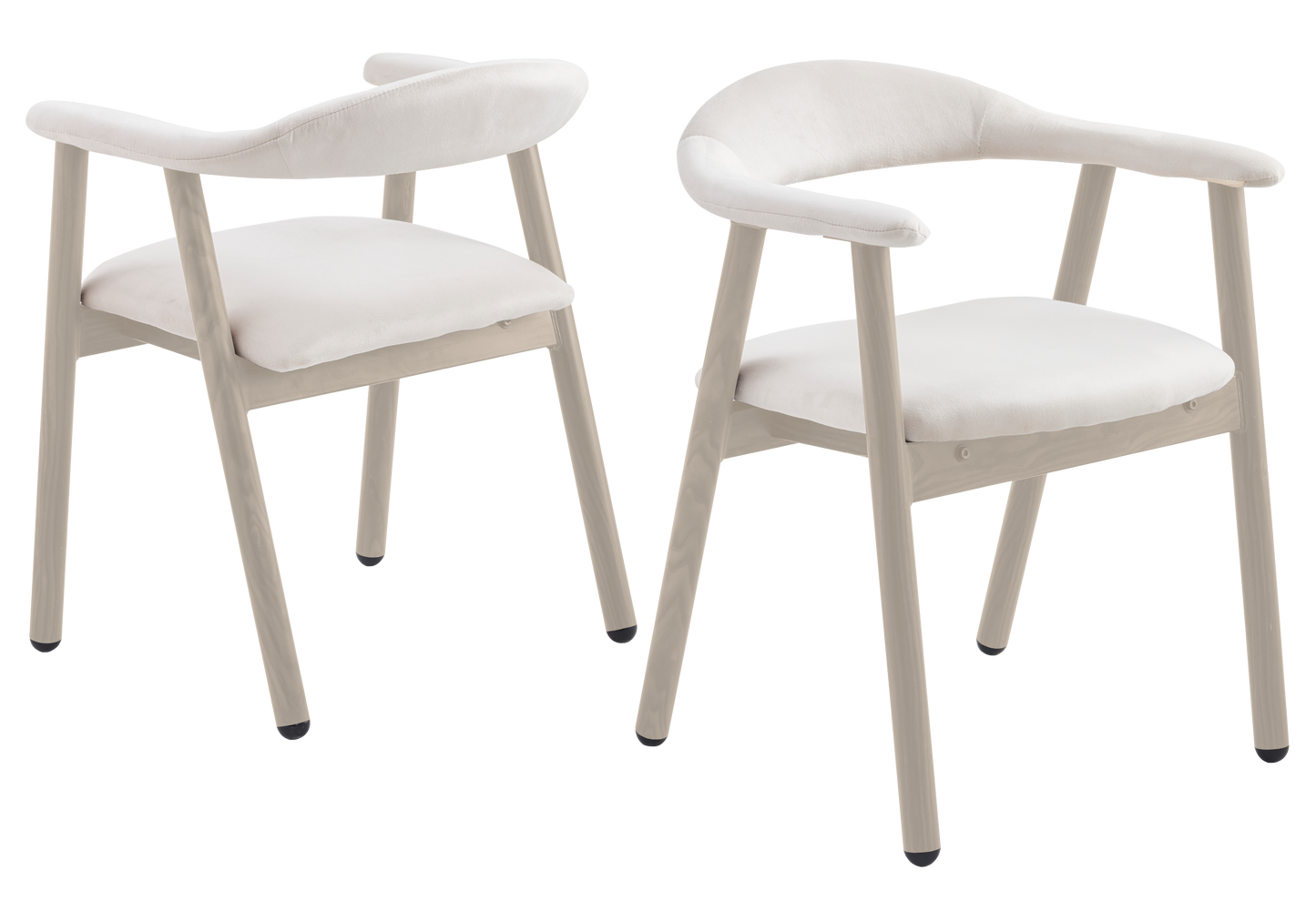 Chaise fauteuil velours beige et travertin – Oris x2