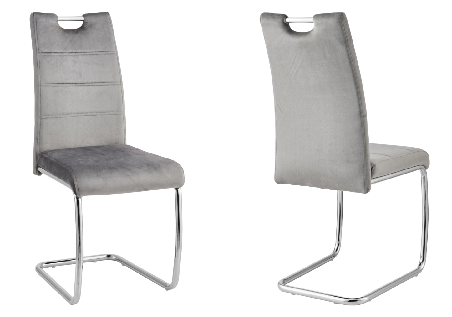 Chaise luge en velours gris dossier haut - Grazia x6