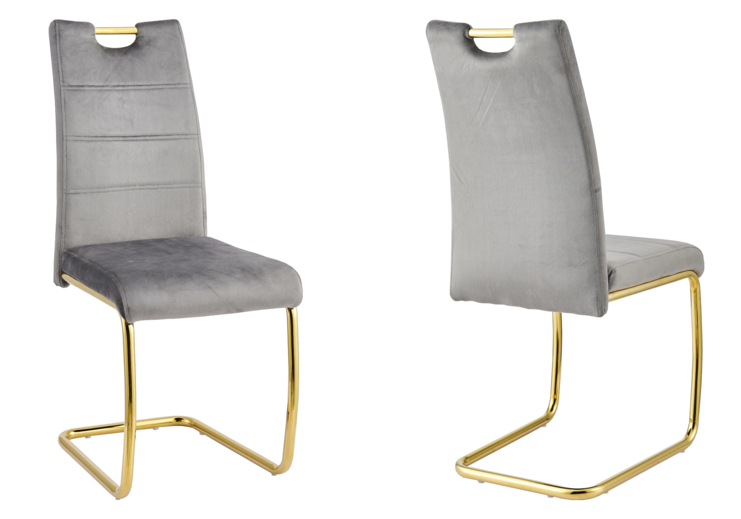 Chaise luge en velours gris dossier haut - Grazia x6