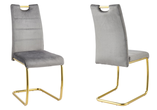 Chaise luge en velours gris dossier haut - Grazia x6