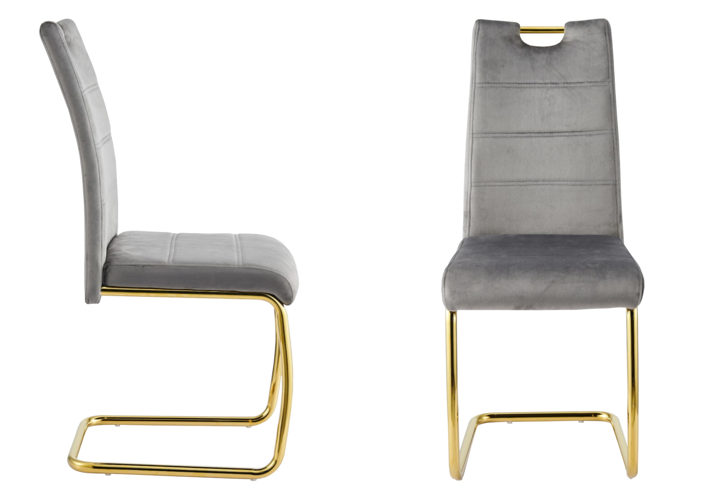 Chaise luge en velours gris dossier haut - Grazia x6