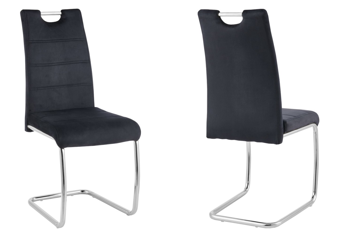 Chaise luge en velours noir dossier haut - Grazia x6