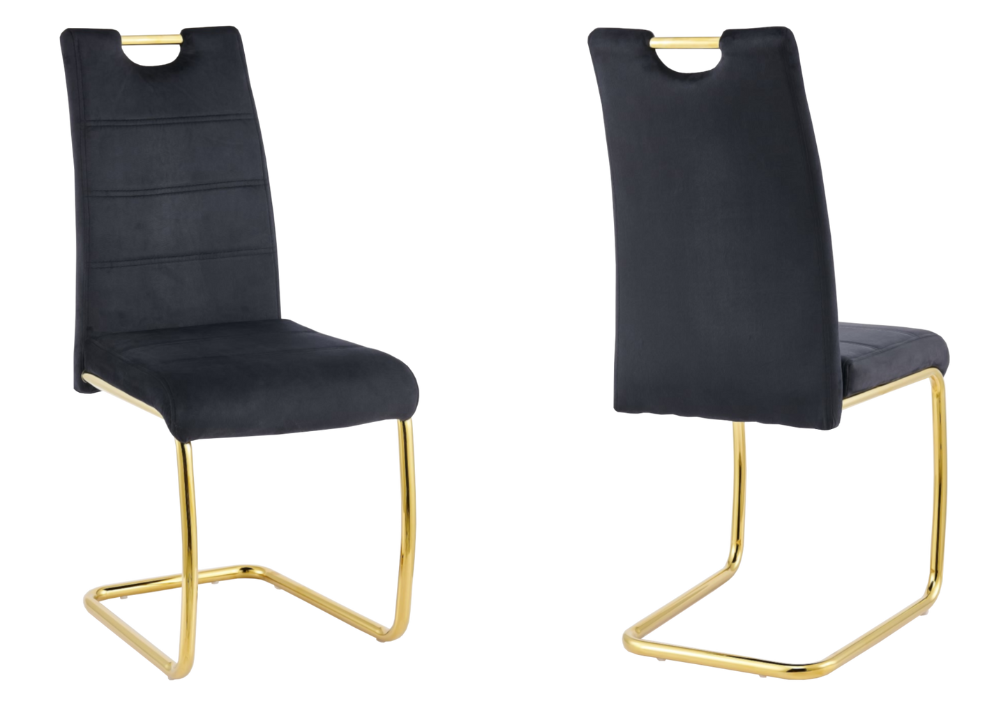 Chaise luge en velours noir dossier haut - Grazia x6