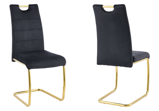 Chaise luge en velours noir dossier haut - Grazia x6