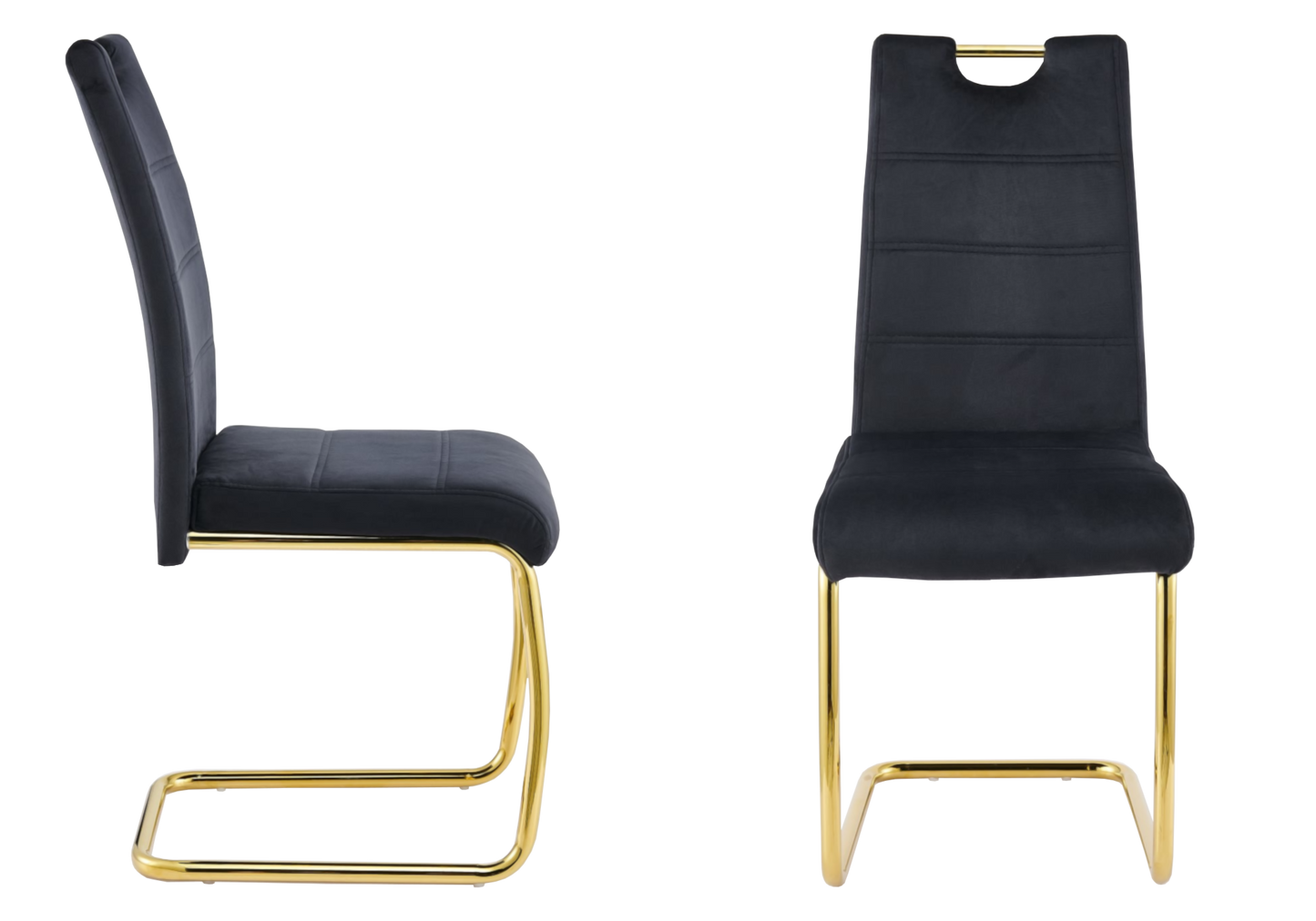 Chaise luge en velours noir dossier haut - Grazia x6