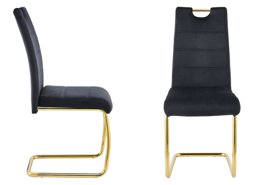 Chaise luge en velours noir dossier haut - Grazia x6