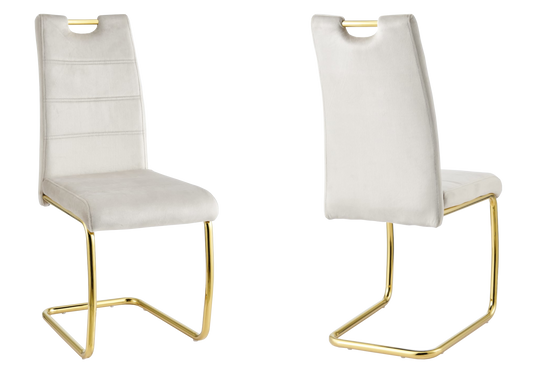Chaise luge en velours taupe dossier haut - Grazia x6