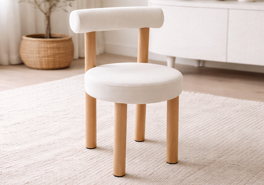 Chaise salle à manger bois et velours beige – Sola x4
