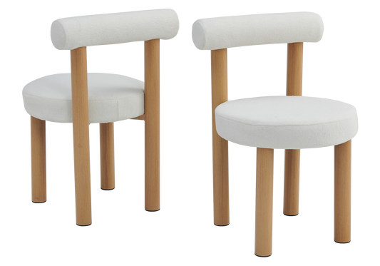 Chaise salle à manger bois et velours beige – Sola x4