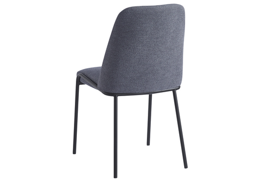 Chaise salle à manger effet lin anthracite - Malo x4