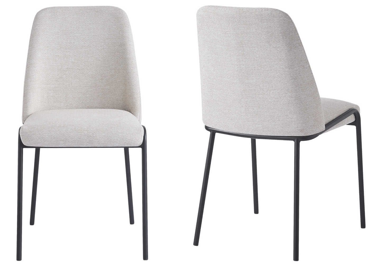 Chaise salle à manger effet lin beige - Malo x4