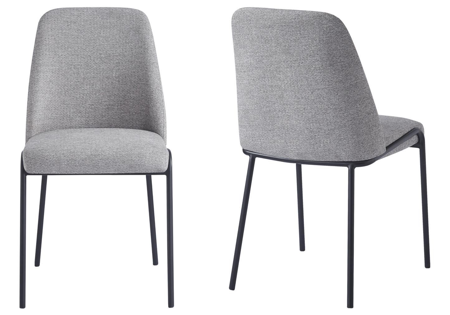 Chaise salle à manger effet lin gris - Malo x4