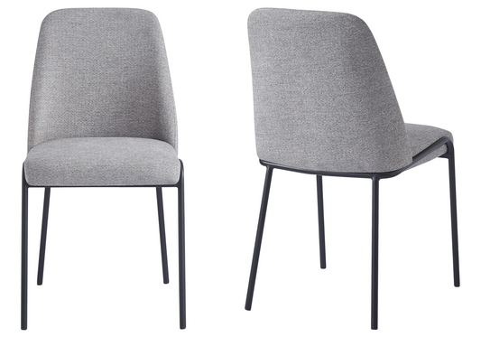 Chaise salle à manger effet lin gris - Malo x4