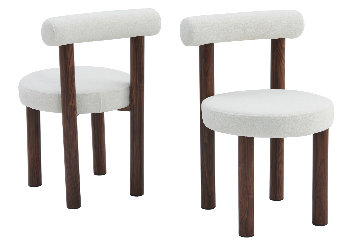 Chaise salle à manger noyer et velours beige – Sola x4