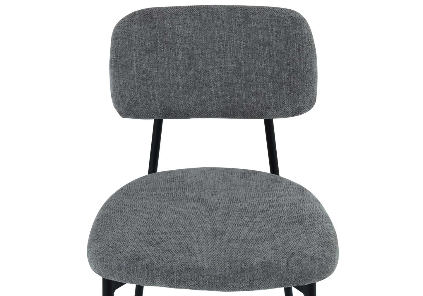 Chaise salle à manger tissu anthracite pieds noirs - Vika x4