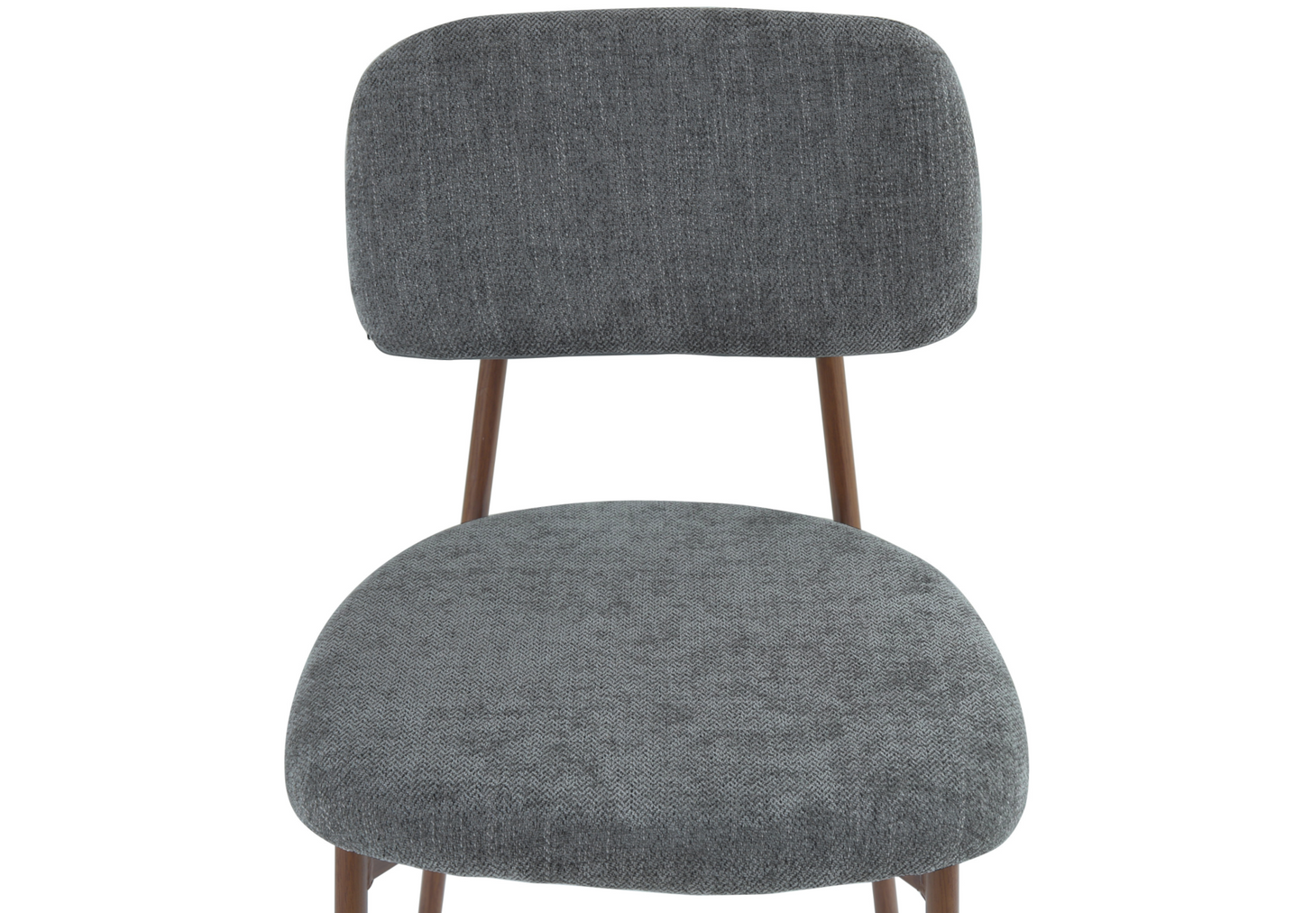 Chaise salle à manger tissu anthracite pieds noyer - Vika x4