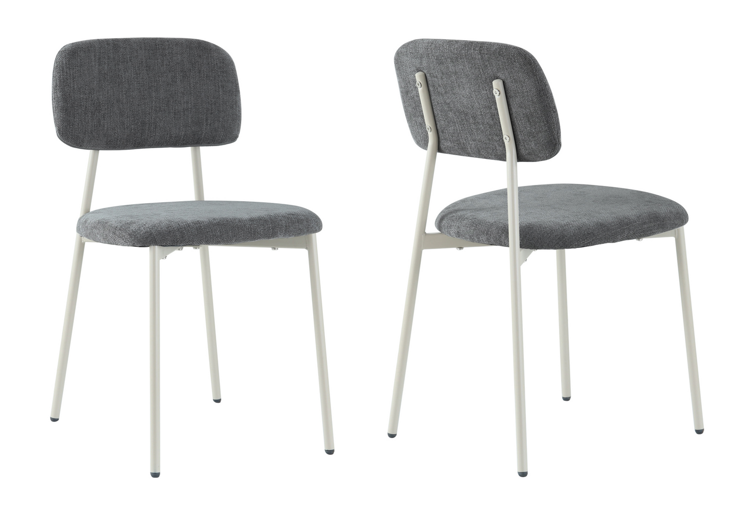 Chaise salle à manger tissu anthracite pieds taupe - Vika x4