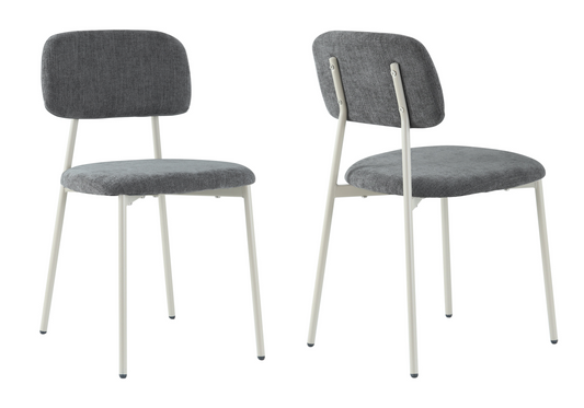 Chaise salle à manger tissu anthracite pieds taupe - Vika x4