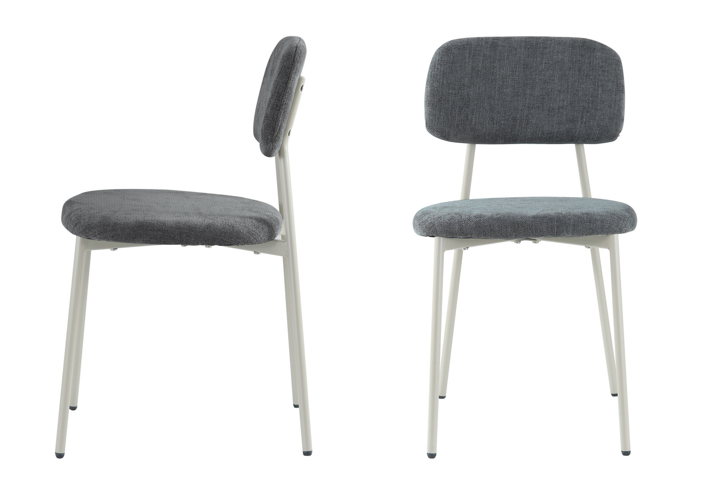 Chaise salle à manger tissu anthracite pieds taupe - Vika x4