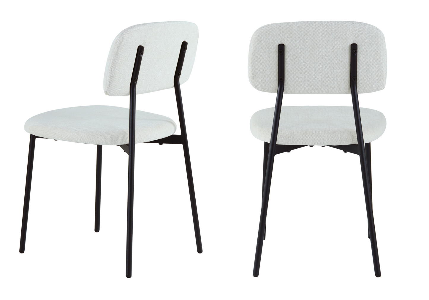 Chaise salle à manger tissu beige pieds noirs - Vika x4