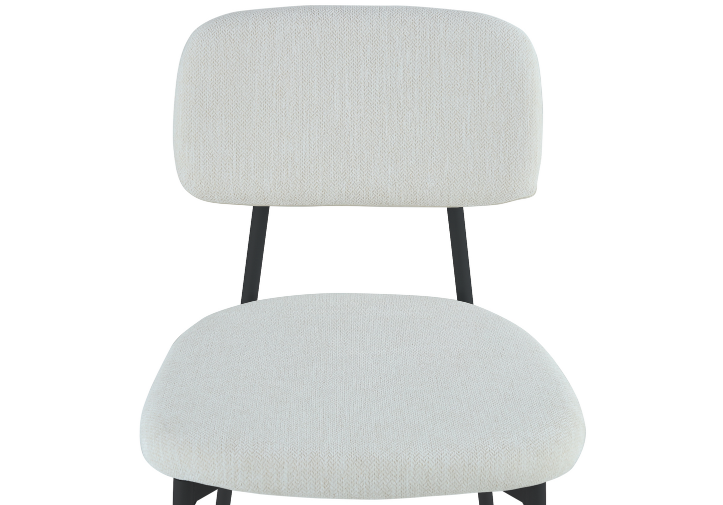 Chaise salle à manger tissu beige pieds noirs - Vika x4