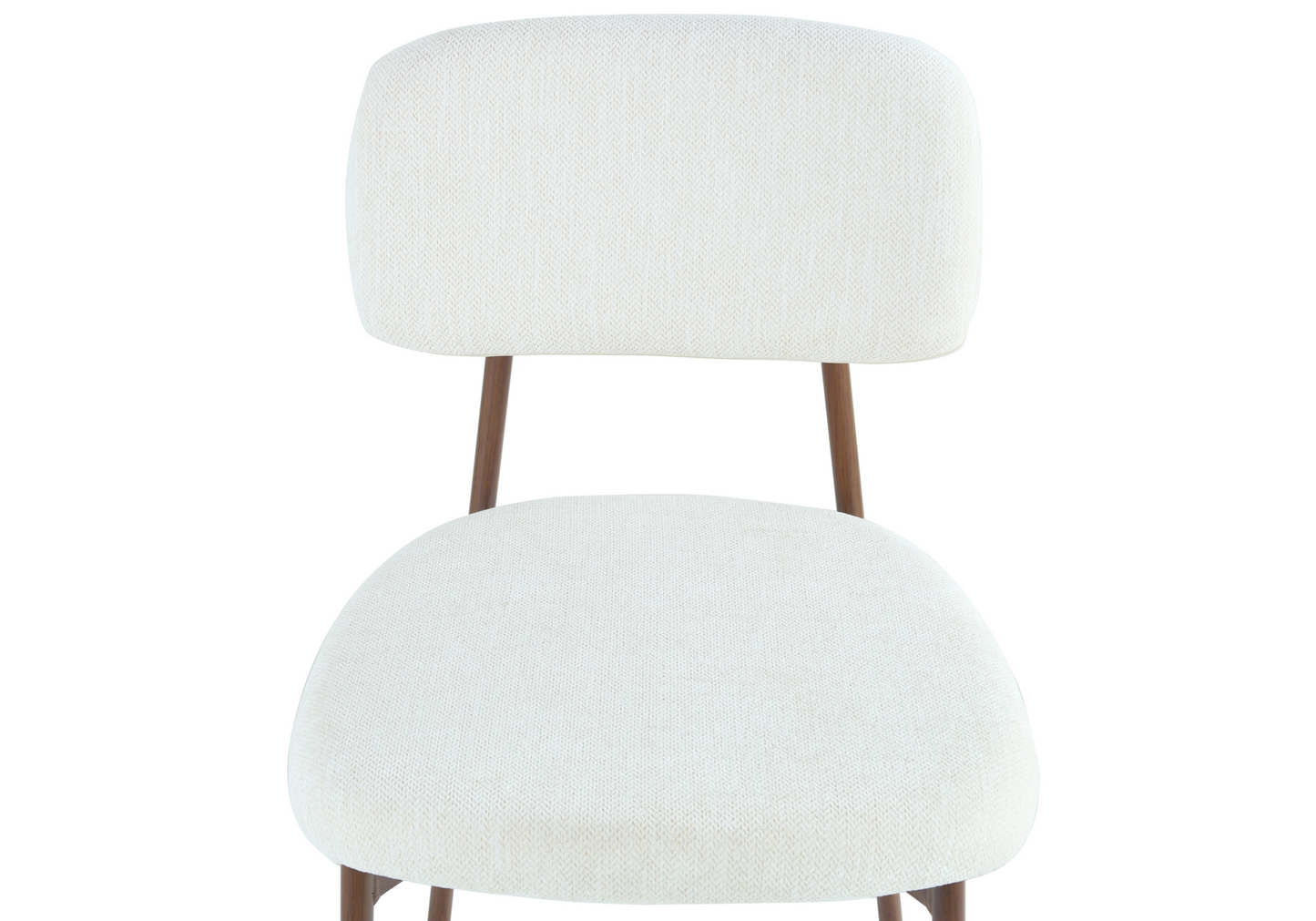 Chaise salle à manger tissu beige pieds noyer - Vika x4