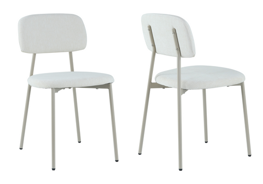 Chaise salle à manger tissu beige pieds taupe - Vika x4