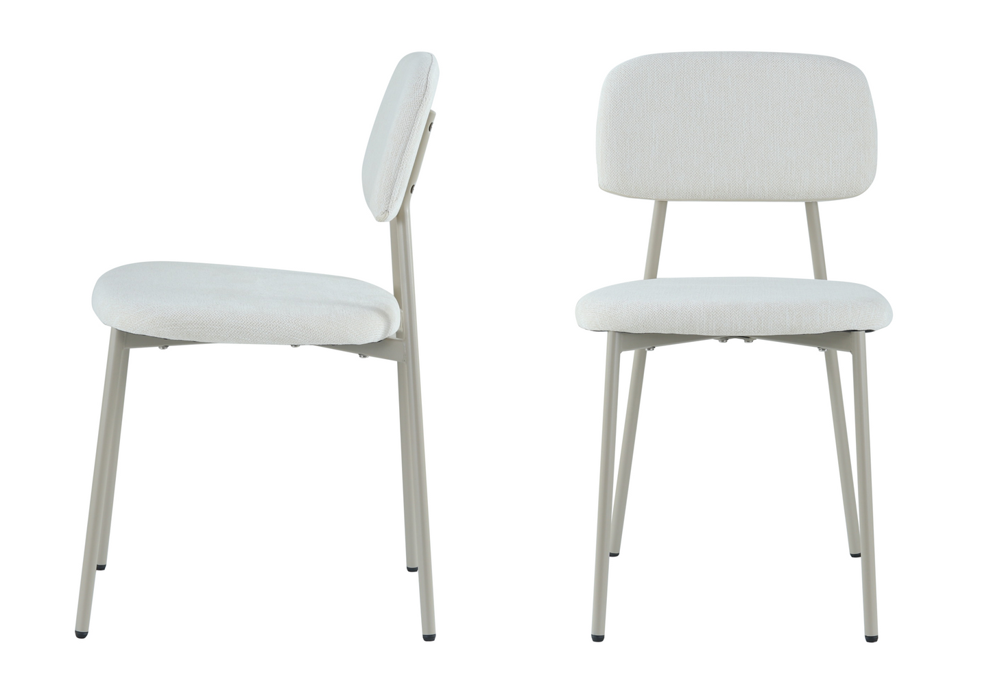Chaise salle à manger tissu beige pieds taupe - Vika x4