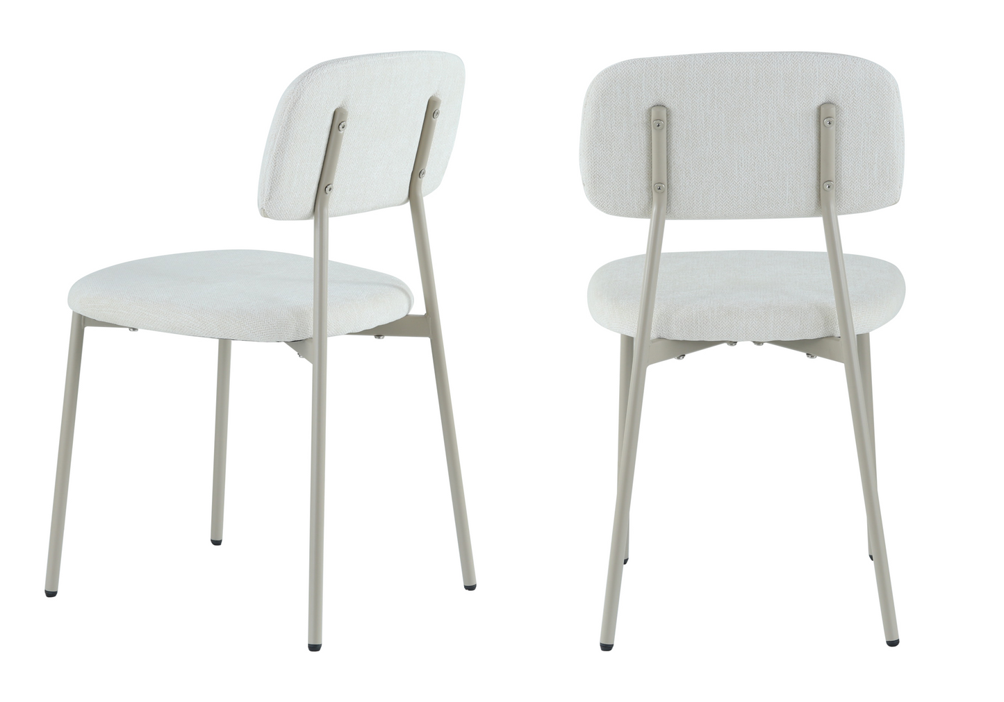 Chaise salle à manger tissu beige pieds taupe - Vika x4