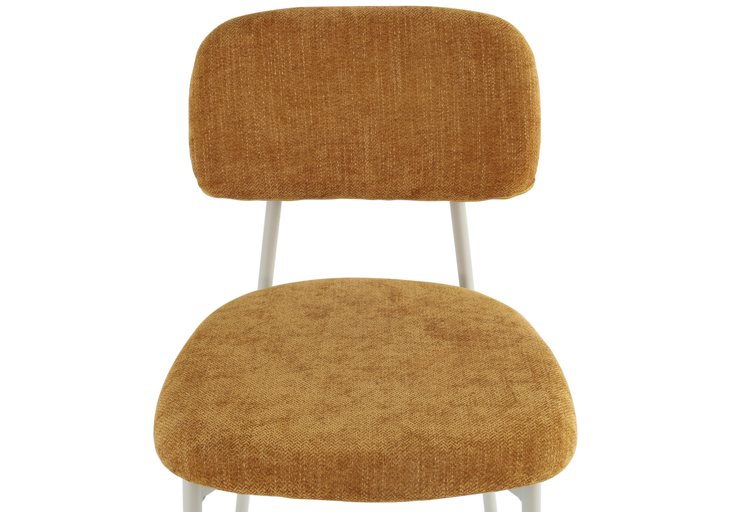 Chaise salle à manger tissu moutarde pieds taupe - Vika x4