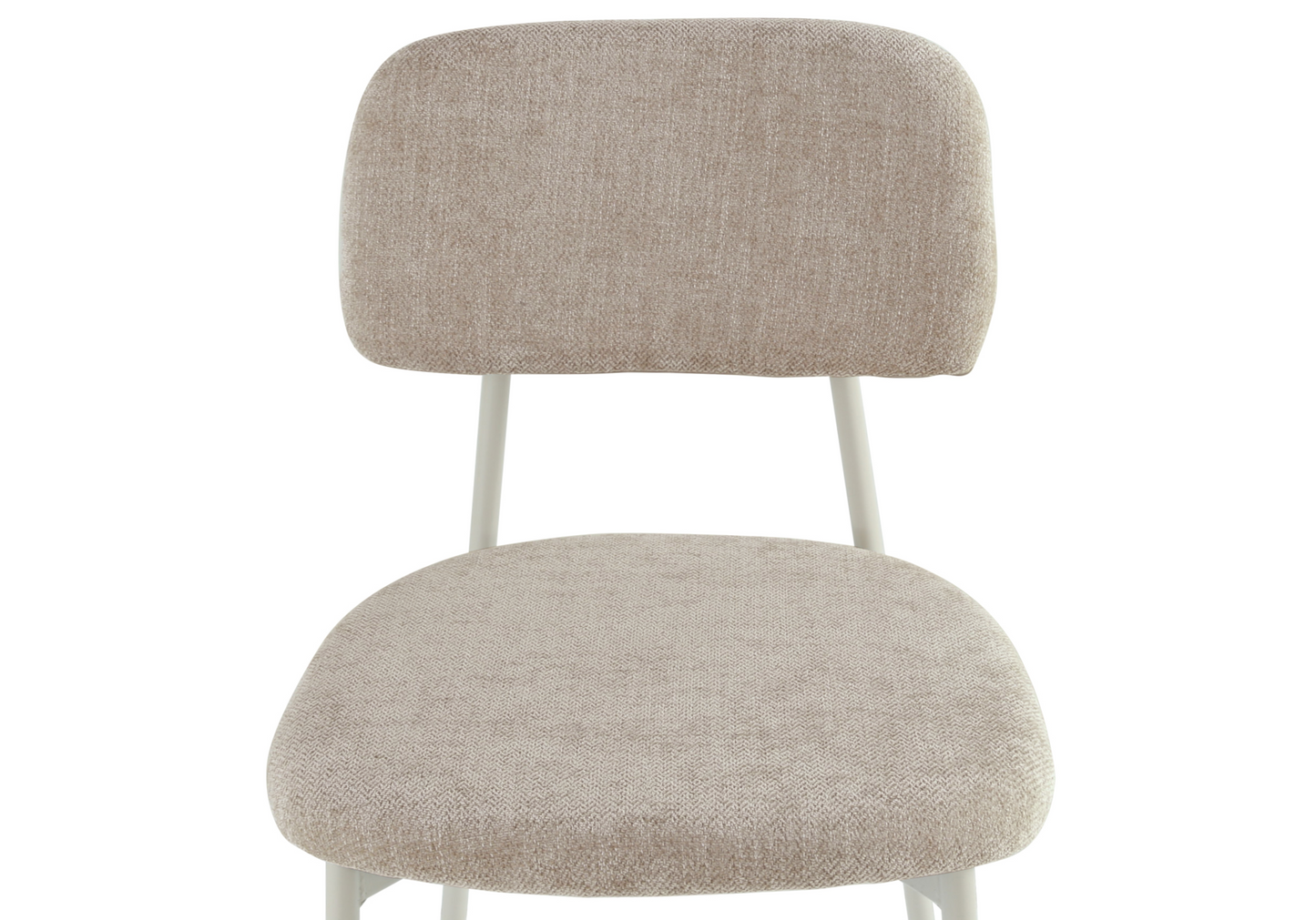 Chaise salle à manger tissu sable pieds taupe - Vika x4