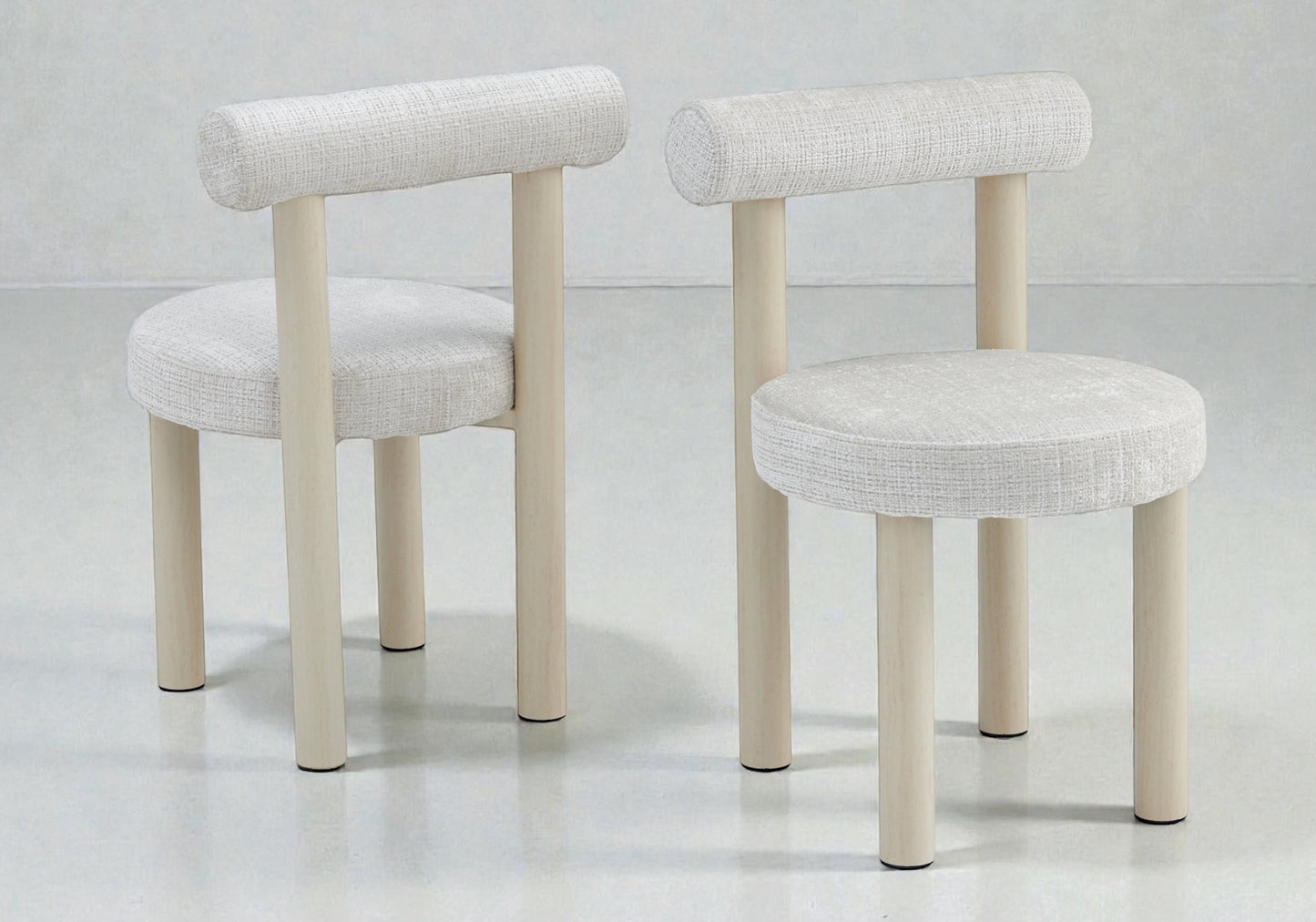 Chaise salle à manger travertin et beige chiné – Sola x4