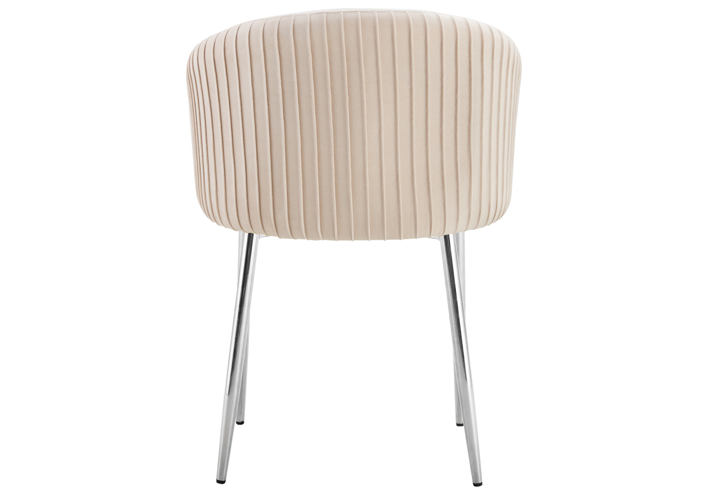 Chaise salle manger velours beige pieds chromé - Sora x2