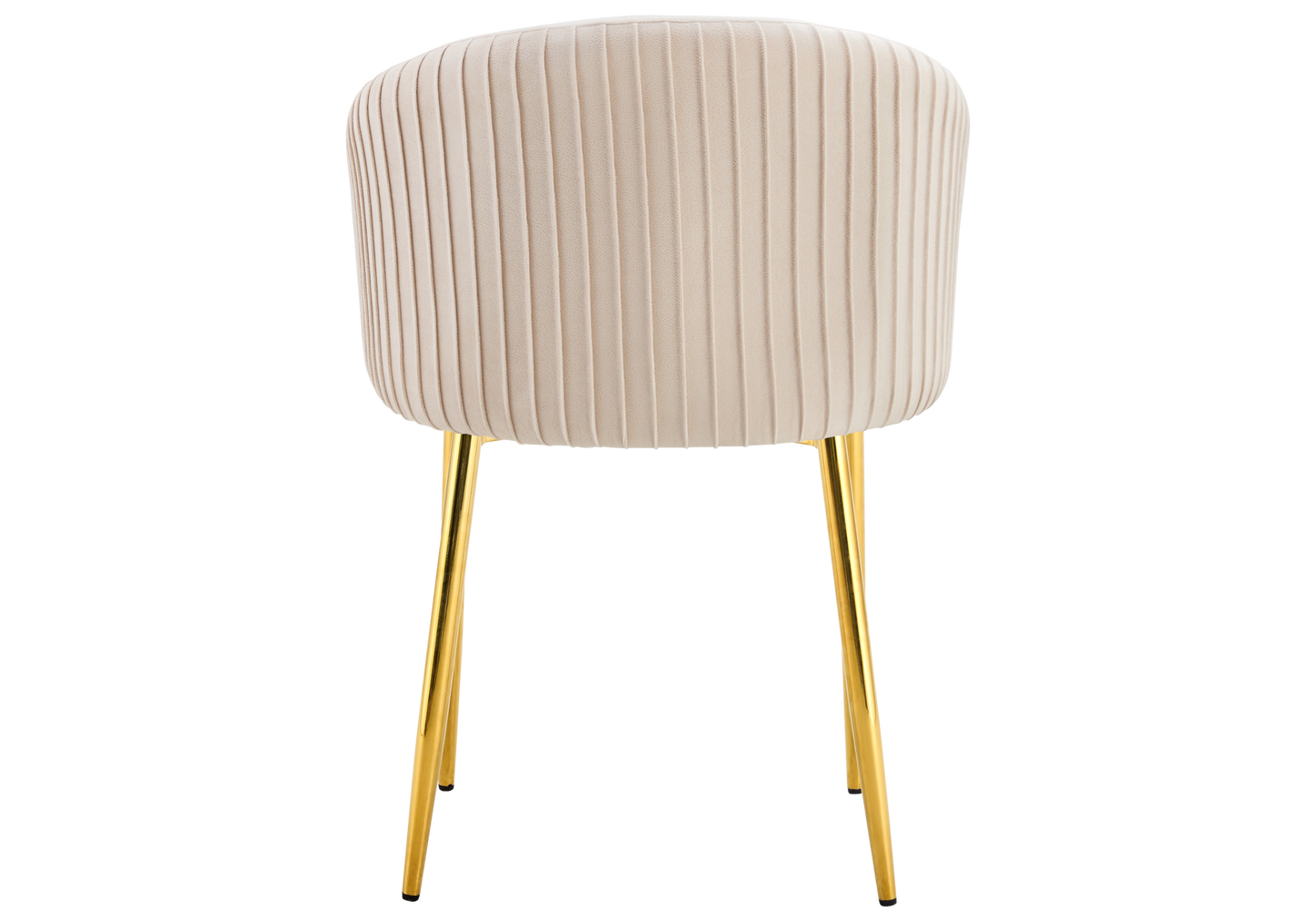 Chaise salle manger velours beige pieds doré - Sora x2