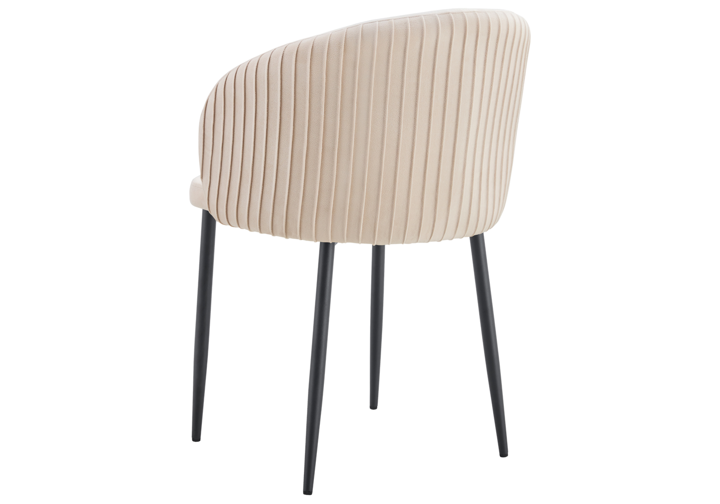 Chaise salle manger velours beige pieds noir - Sora x2