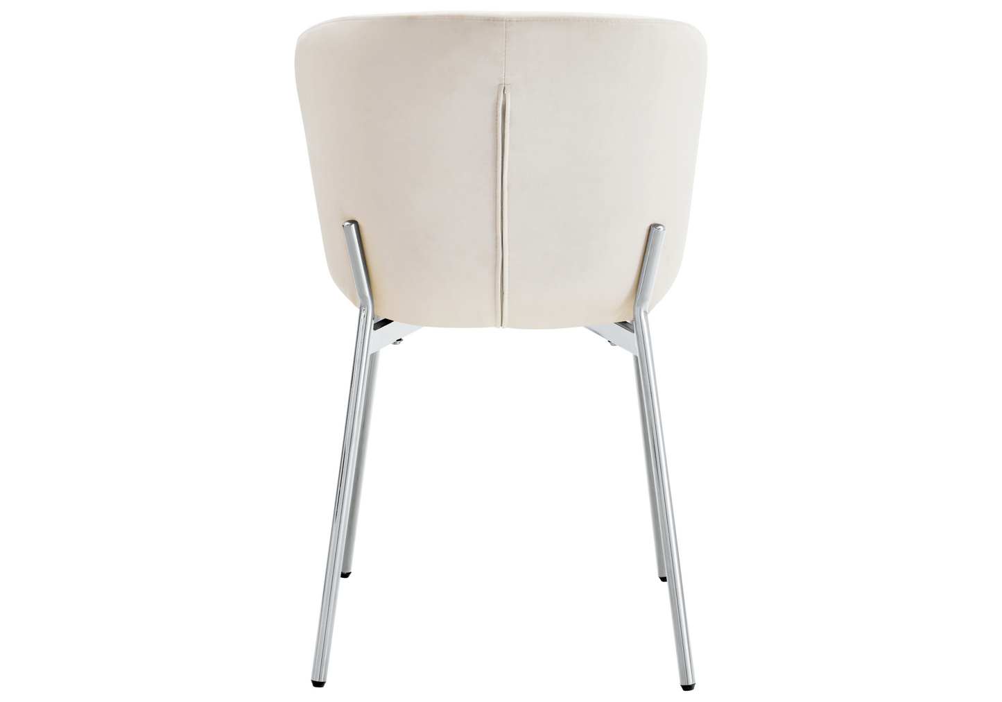 Chaise salle manger velours écru pieds chromé - Vesta x4