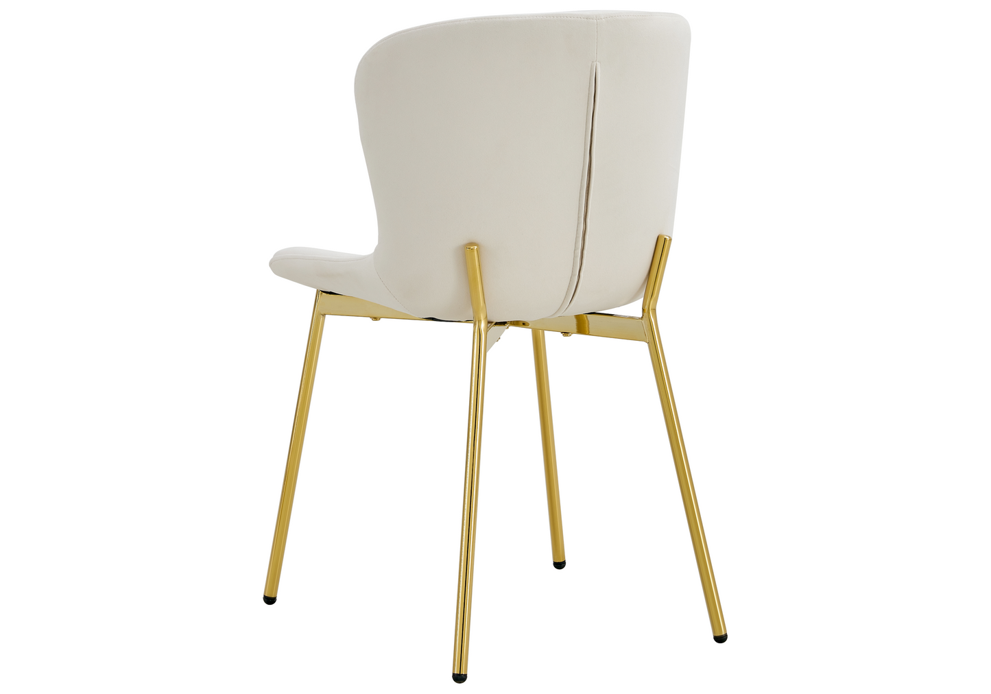 Chaise salle manger velours écru pieds doré - Vesta x4