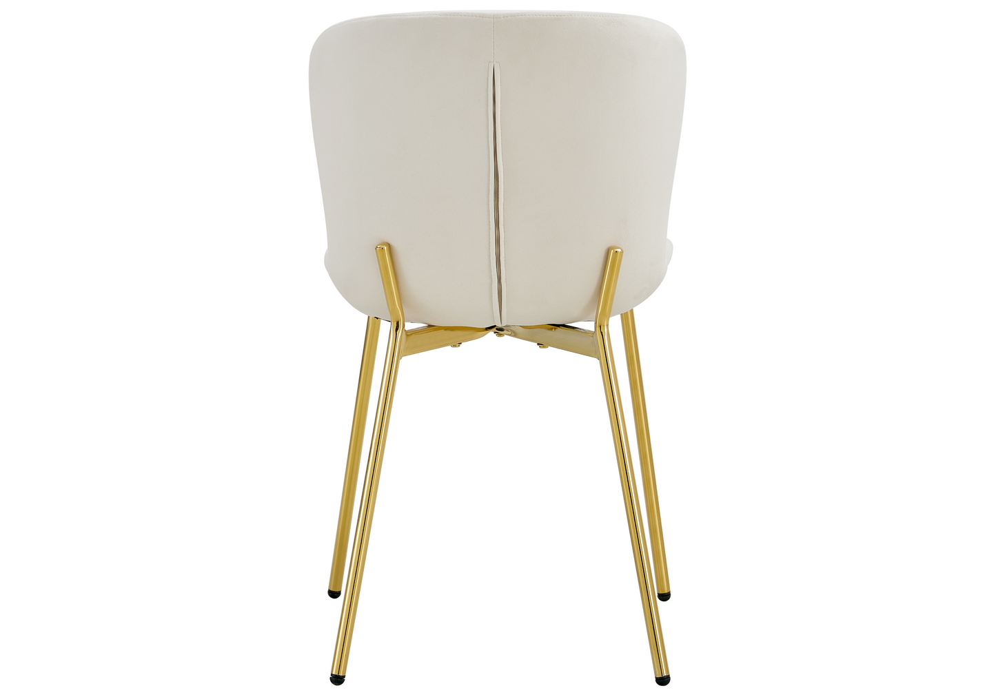Chaise salle manger velours écru pieds doré - Vesta x4