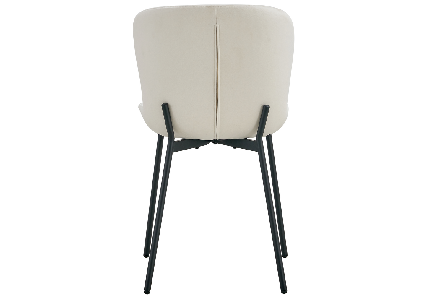 Chaise salle manger velours écru pieds noir - Vesta x4