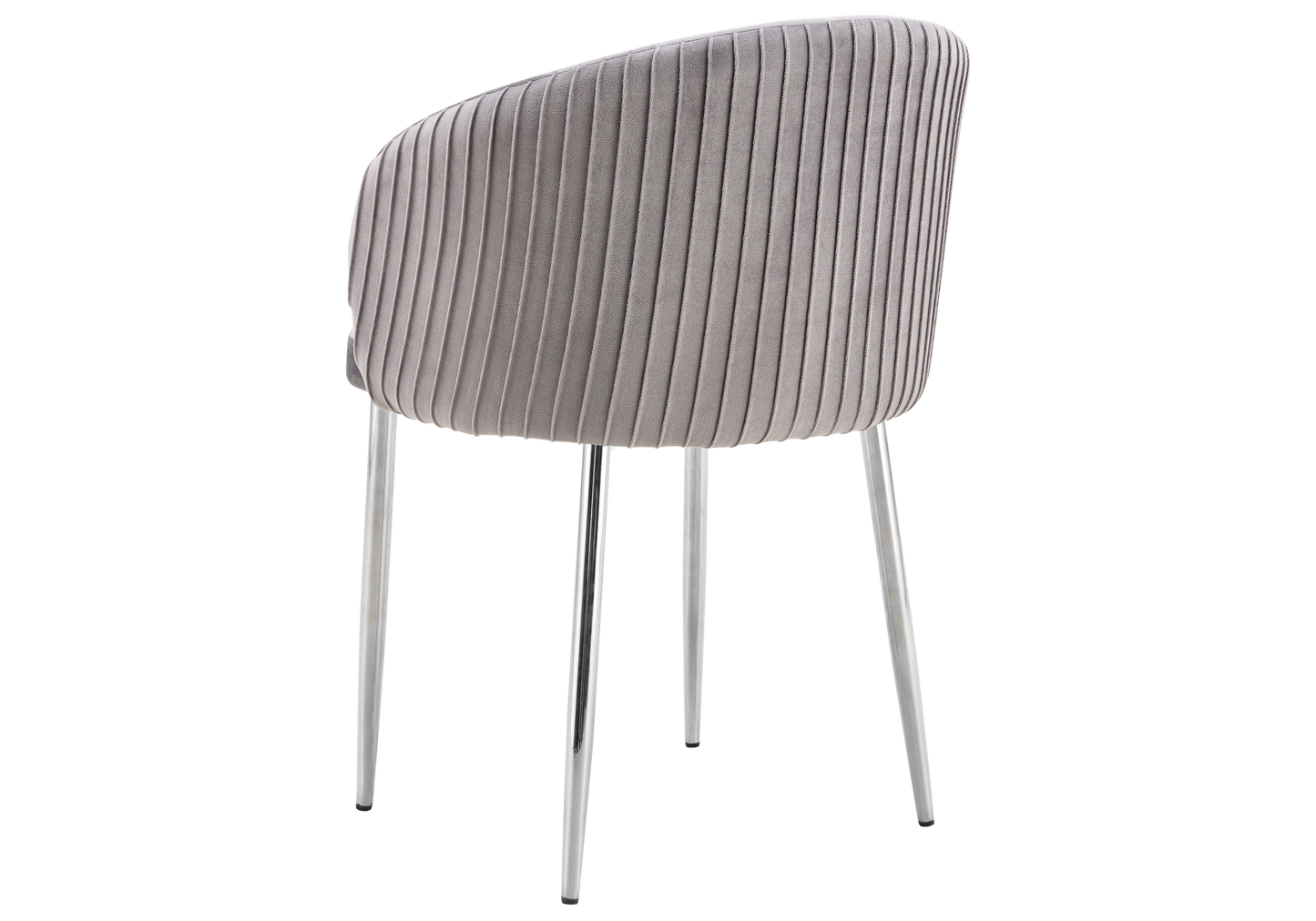 Chaise salle manger velours gris pieds chromé - Sora x2