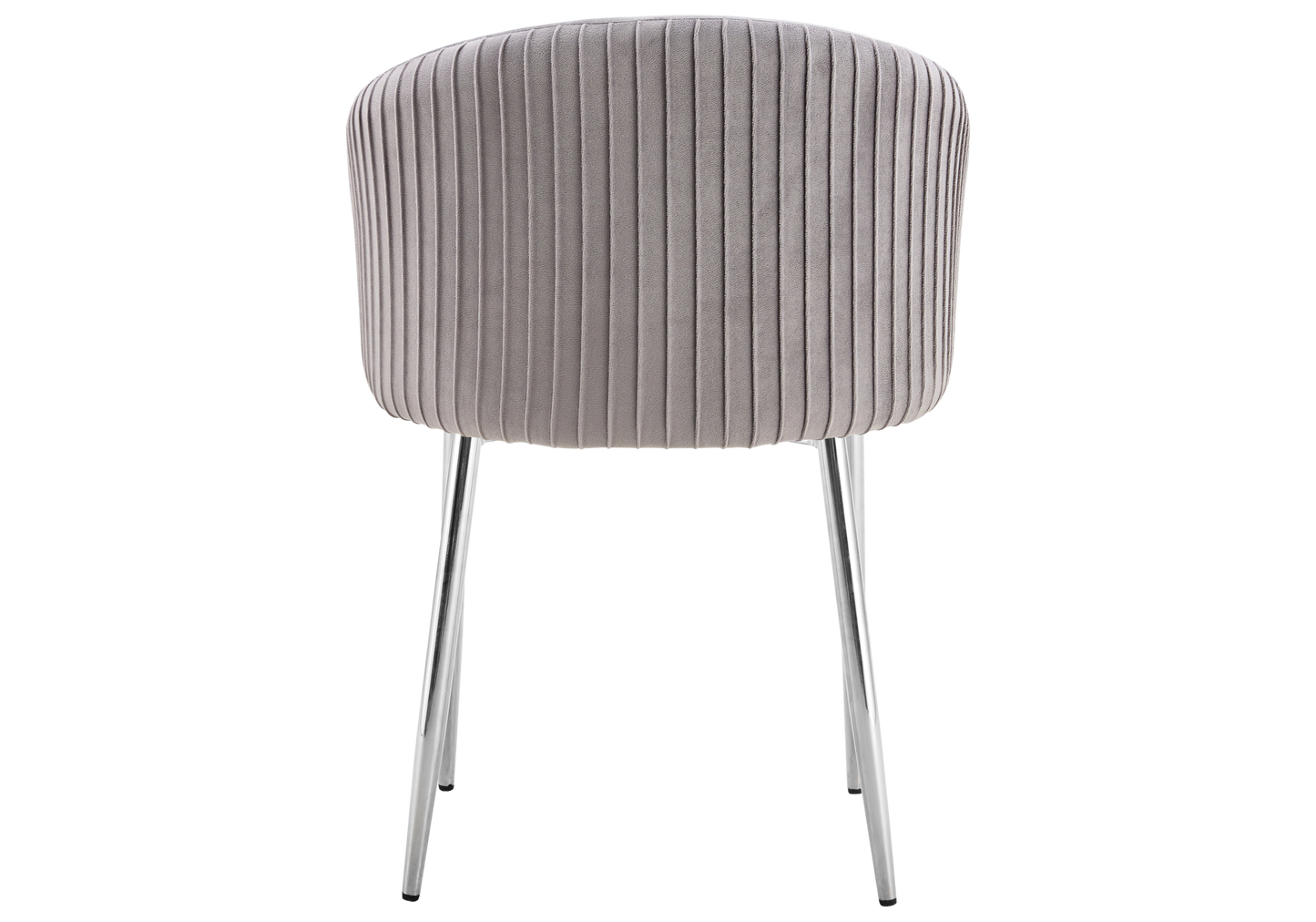 Chaise salle manger velours gris pieds chromé - Sora x2