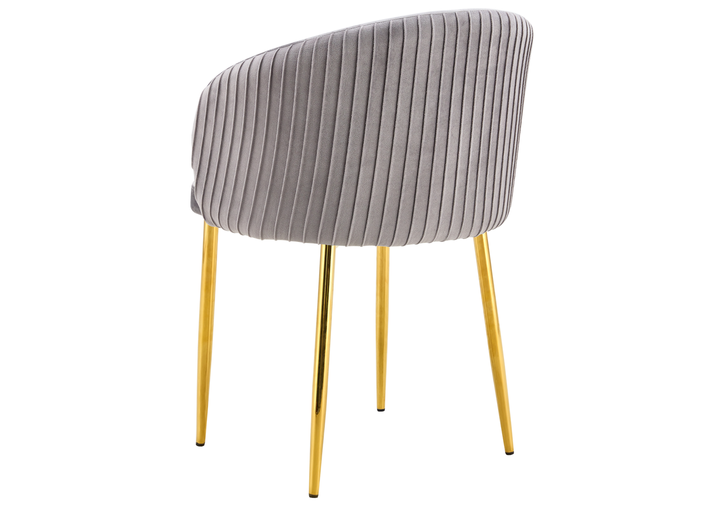 Chaise salle manger velours gris pieds doré - Sora x2