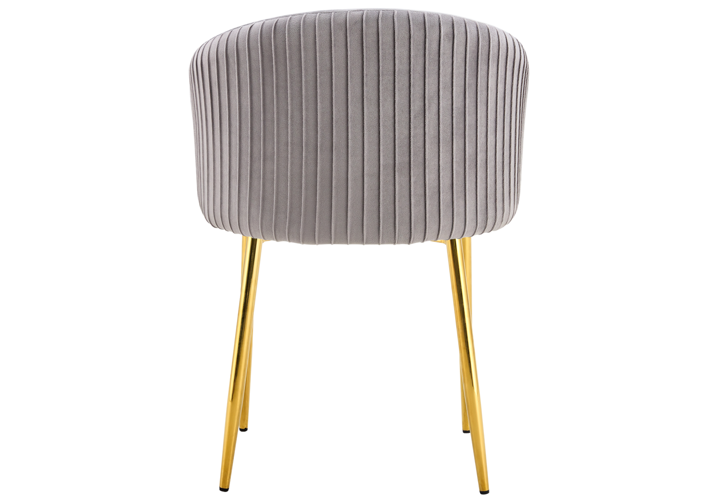 Chaise salle manger velours gris pieds doré - Sora x2