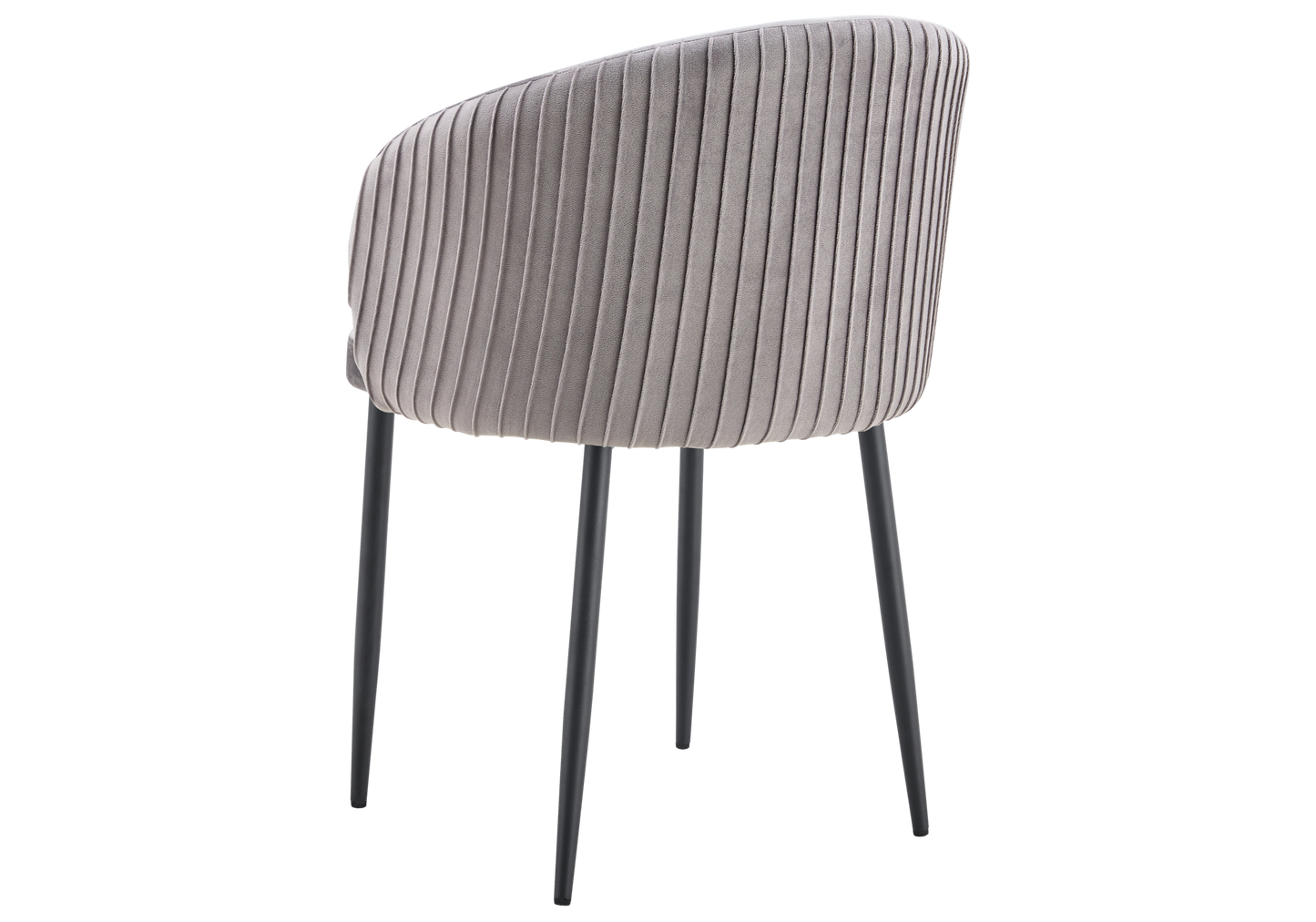 Chaise salle manger velours gris pieds noir - Sora x2